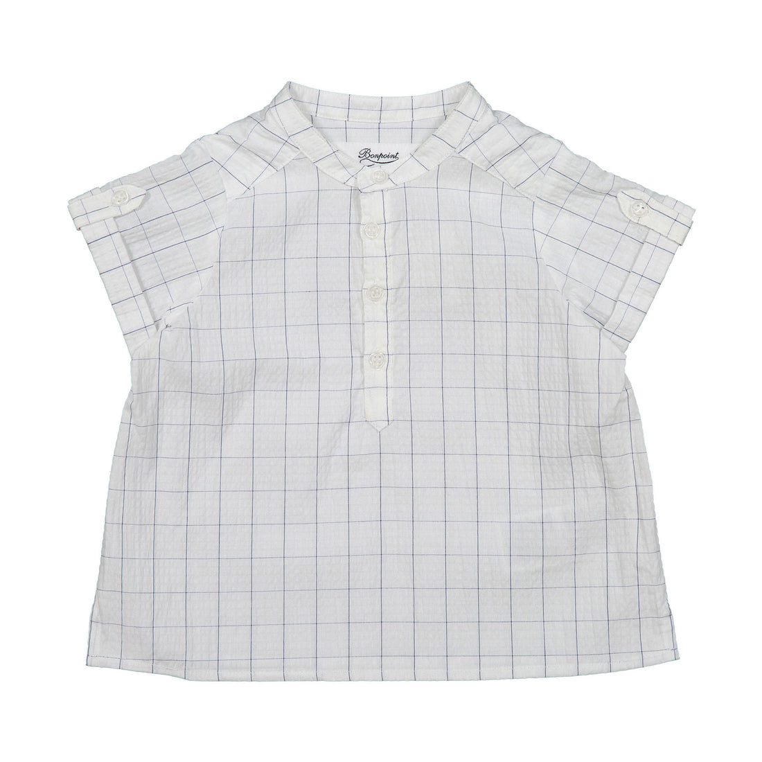 Bonpoint White Windowpane Seersucker Emilio Baby Tunic