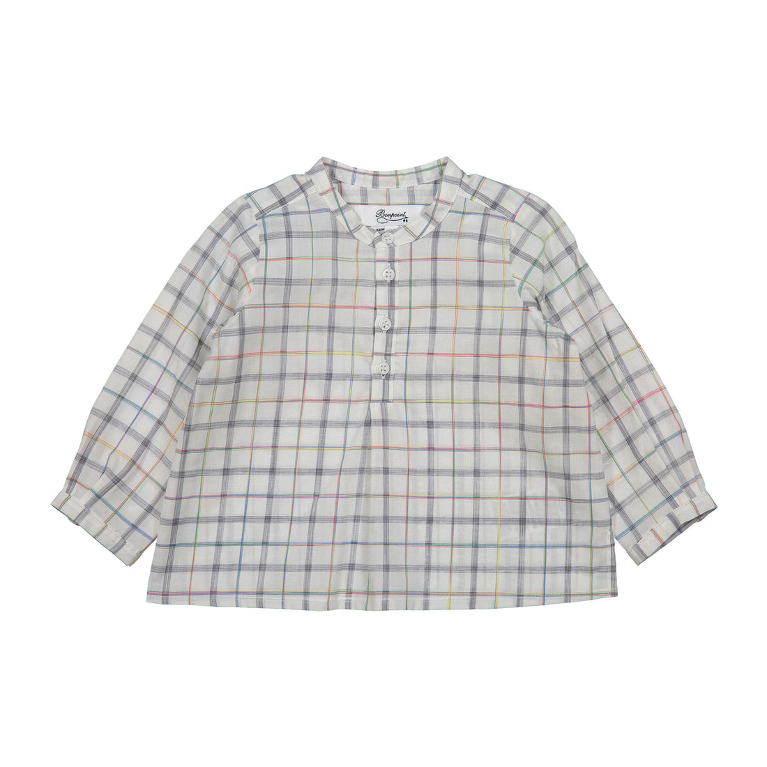 Bonpoint White Plaid Polisson Baby Shirt