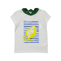 Sonia Rykiel White Lemon Knit Collar Tee