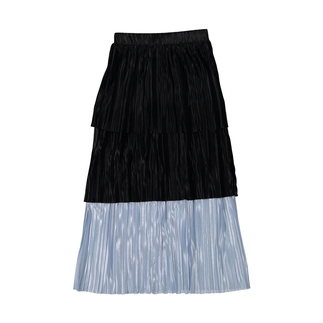 Ava and Lu Layer Pleated Crinkled Silk Skirt