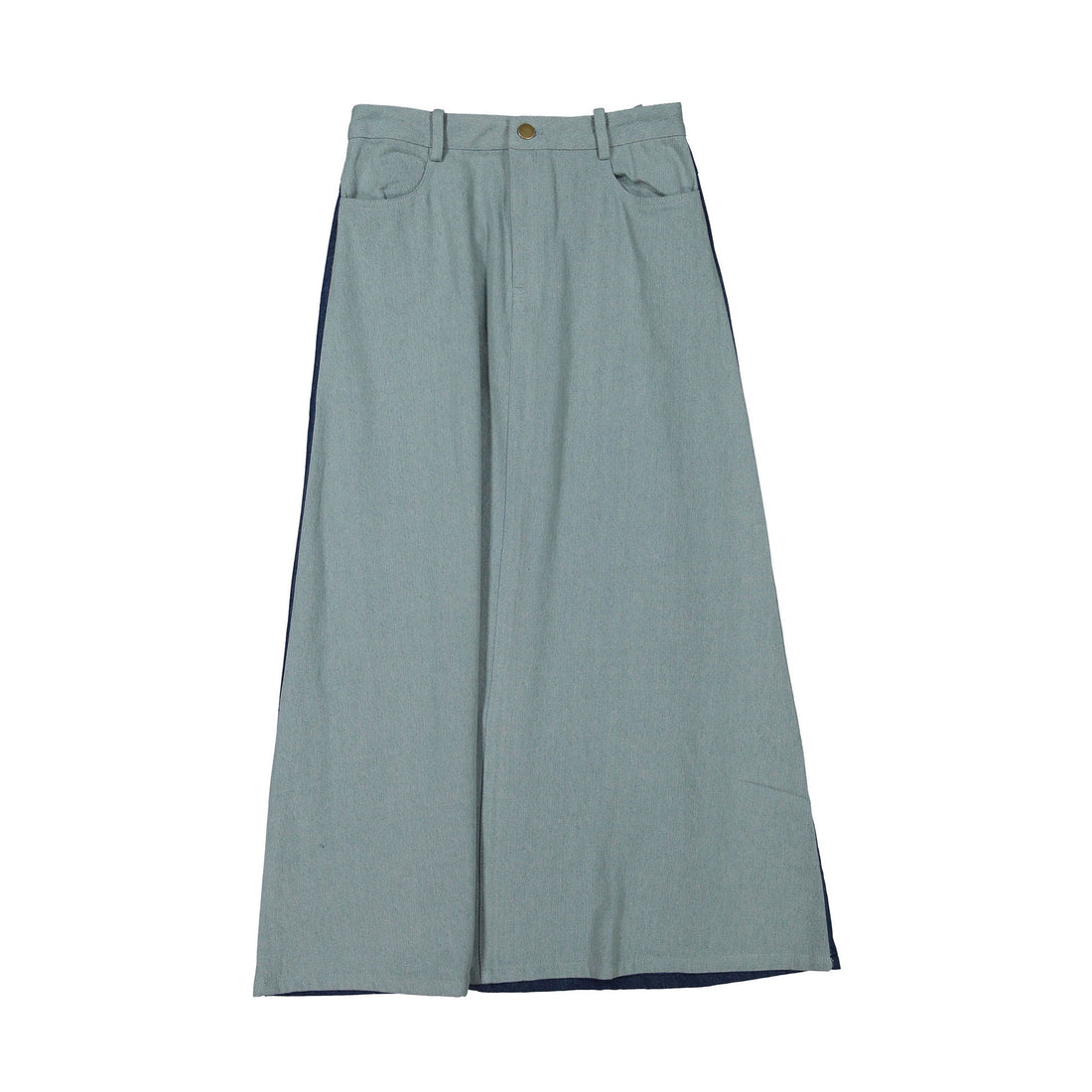 Ava and Lu Light Denim/Dark Denim Midi A-line Skirt