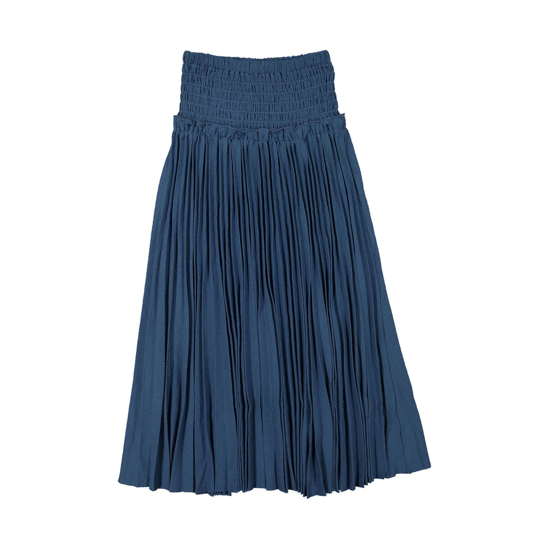 Ava and Lu Deep Blue Midi Dropwaist Pleated Skirt