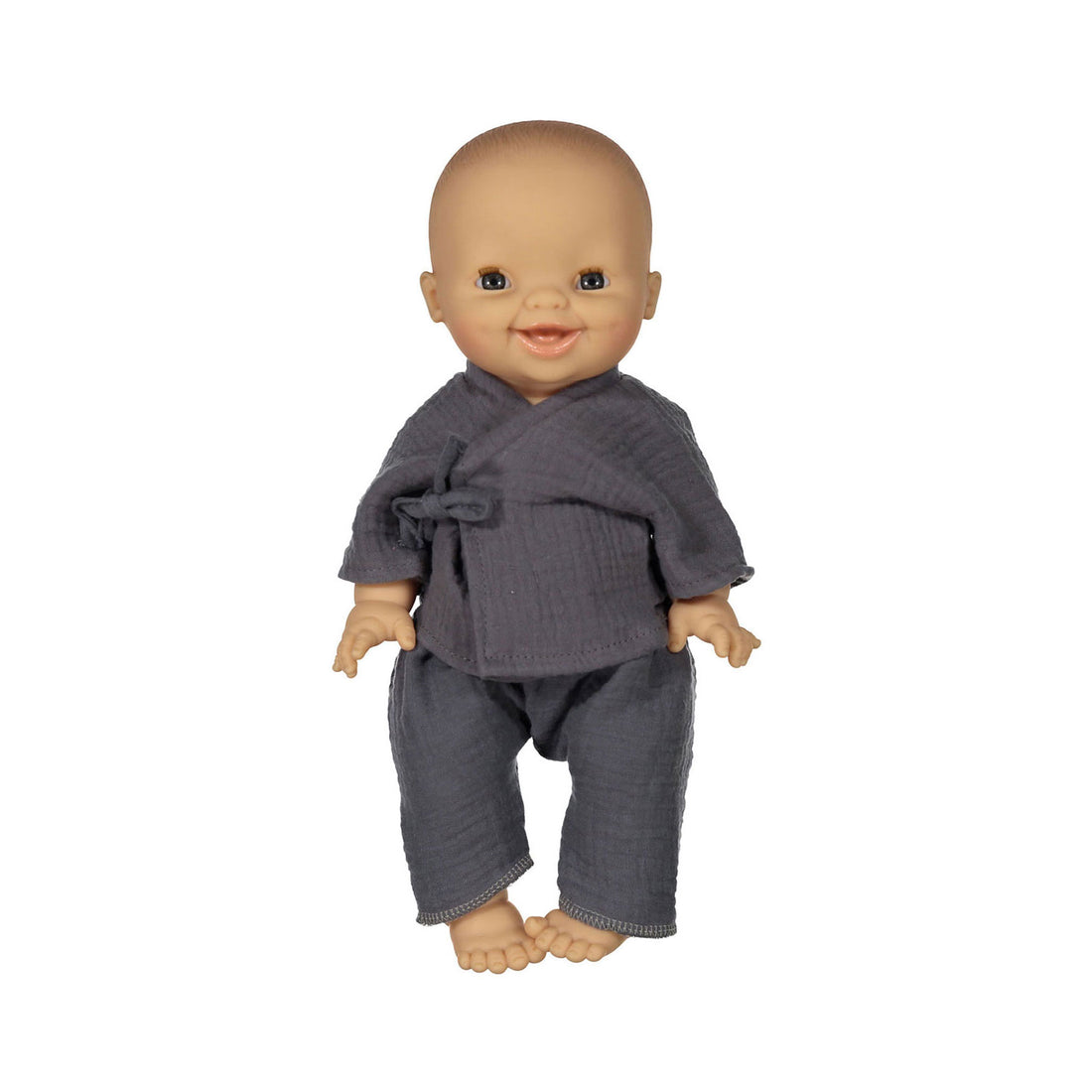 MiniKane Grey Double Cotton Gauze Niki Kimono Set