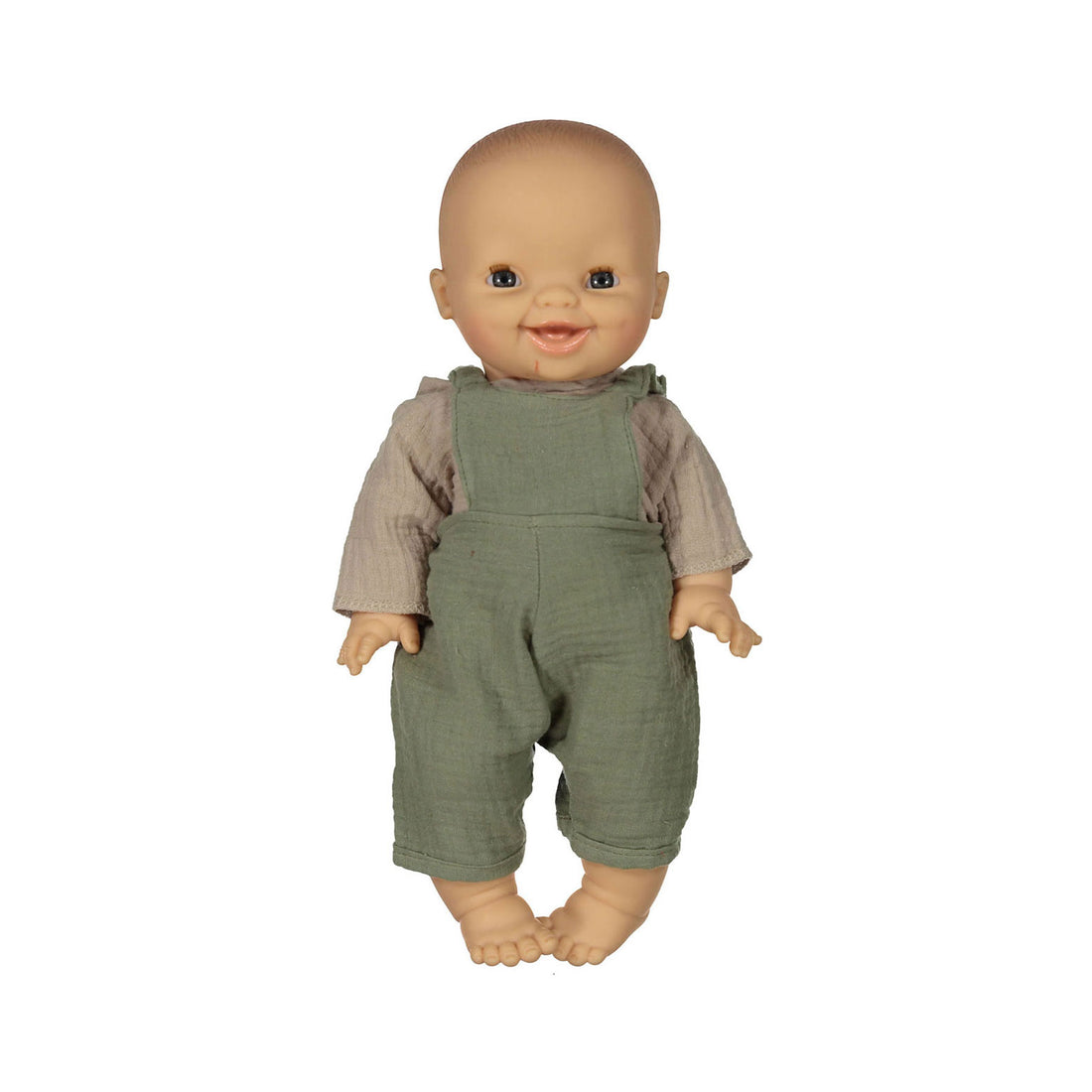 MiniKane Jules Olive/Grey Overall Set