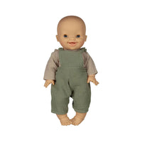 MiniKane Jules Olive/Grey Overall Set