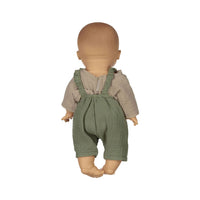 MiniKane Jules Olive/Grey Overall Set