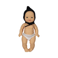 MiniKane Black Double Gauze Pointy Bonnet