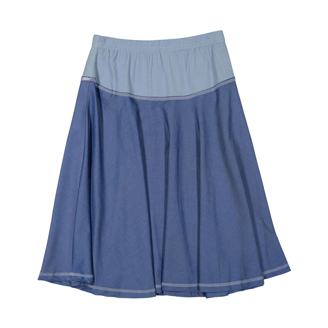 Ava and Lu Light Blue/Dark Blue Dropwaist Skirt