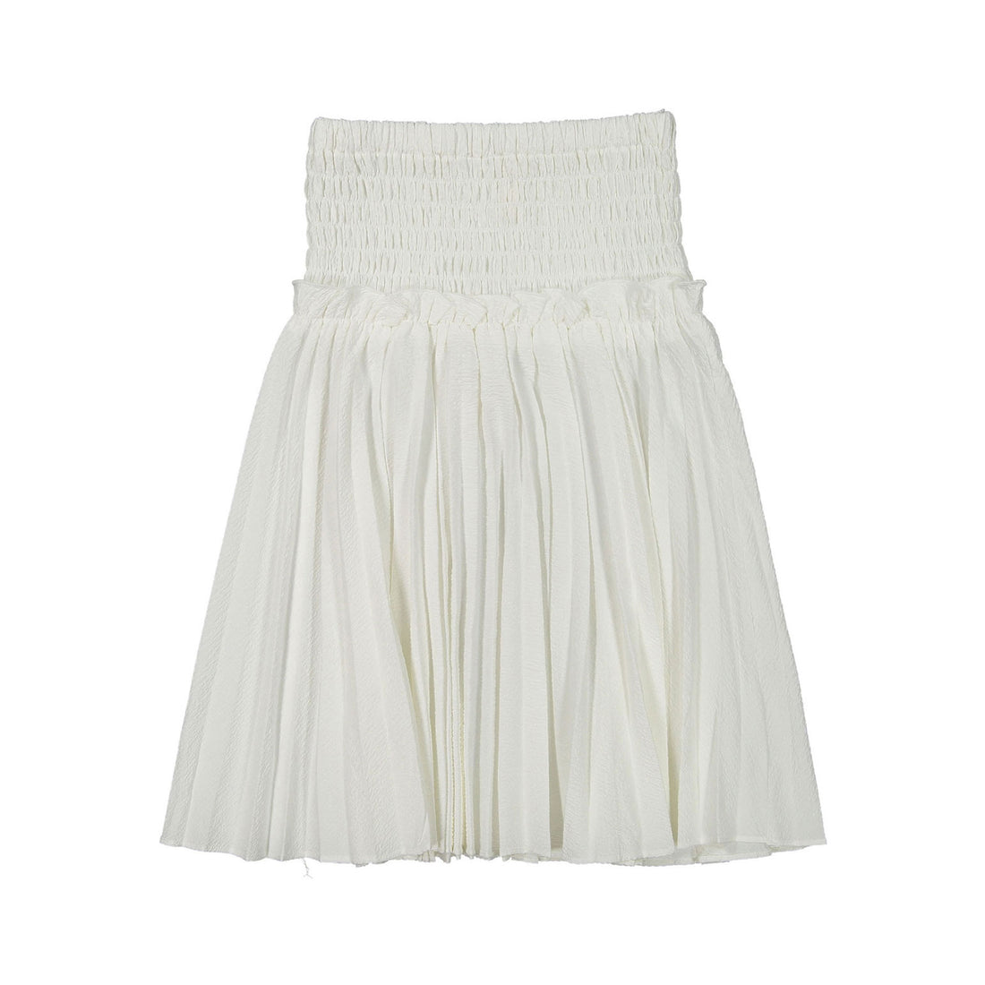 Ava and Lu White Smocked Pleated Skirt