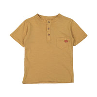 Nupkeet Tan Embroidered Logo Henley