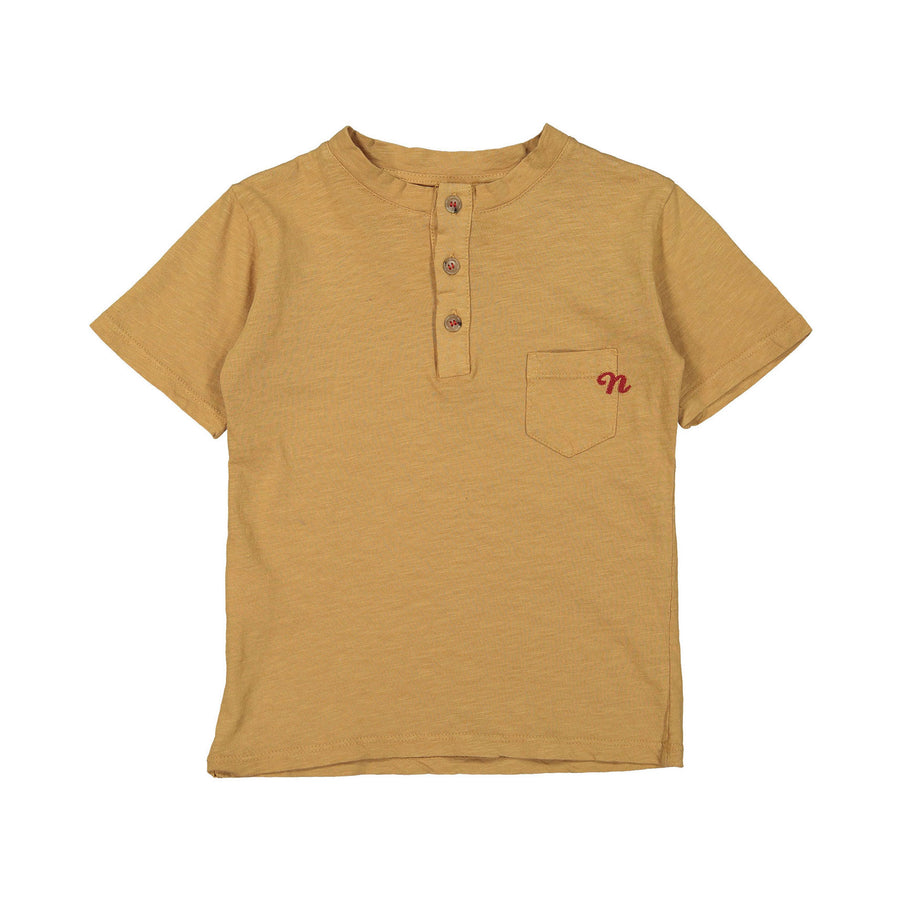 Nupkeet Tan Embroidered Logo Henley