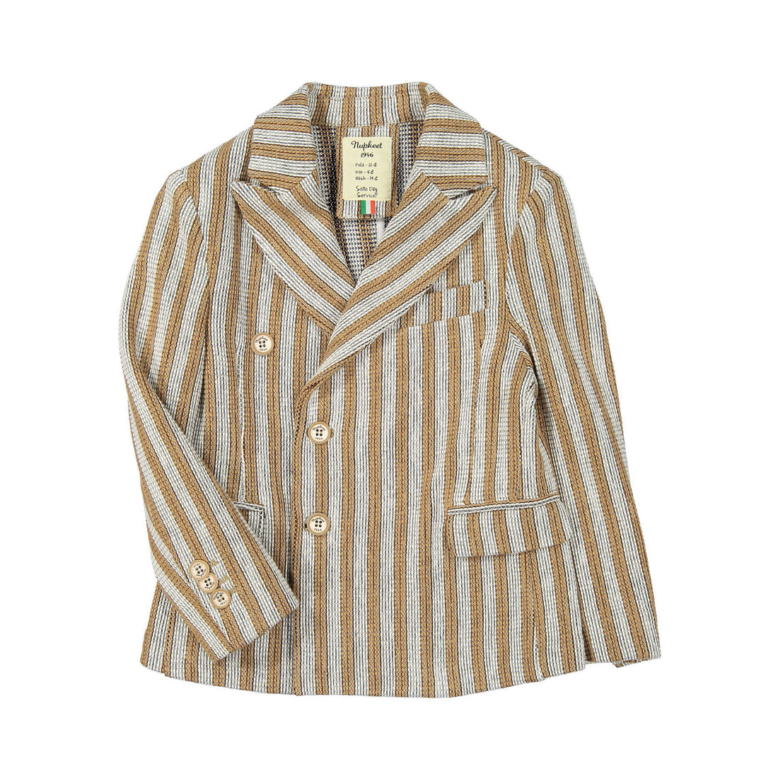 Nupkeet Camel Stripe Double Breasted Jacket