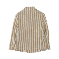 Nupkeet Camel Stripe Double Breasted Jacket