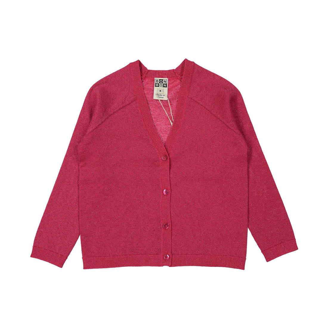 Bonton Fuchsia Lurex Cardigan