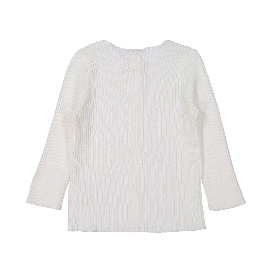 Bonton White Ribbed Knit Cardigan
