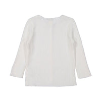 Bonton White Ribbed Knit Cardigan