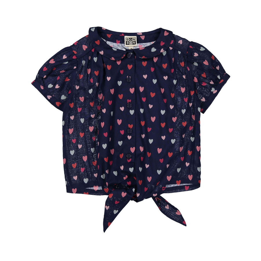 Bonton Marine Heart Print Airelle Blouse