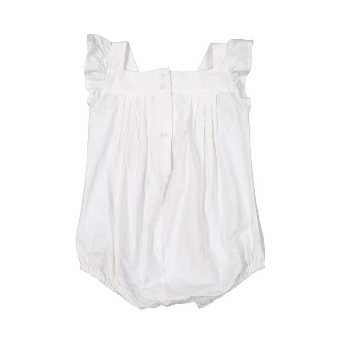 Bonton White Embroidered Flutter Sleeve Alix Romper