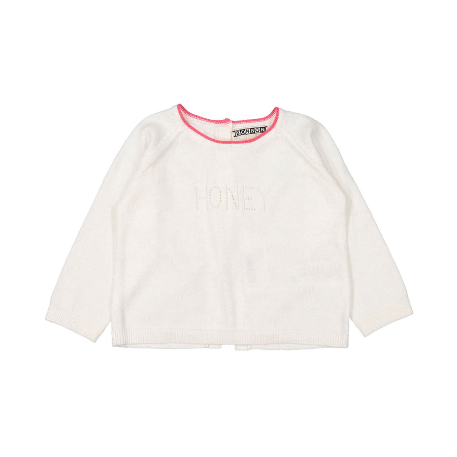 Bonton White Knit Honey Baby Set