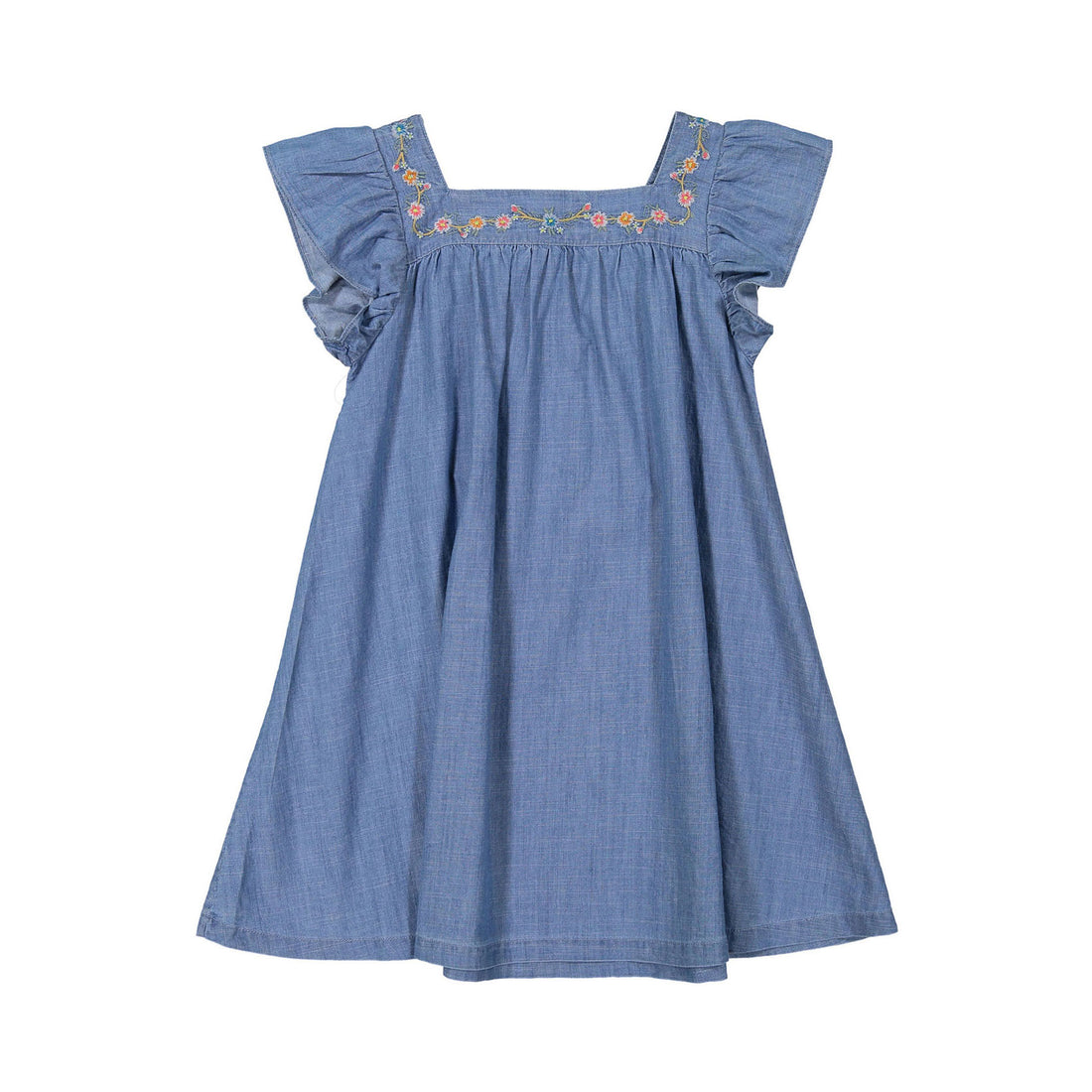 Bonton Chambray Embroidered Alba Dress