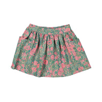 Bonton Hot Pink Floral Ruche Pocket Skirt