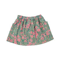 Bonton Hot Pink Floral Ruche Pocket Skirt