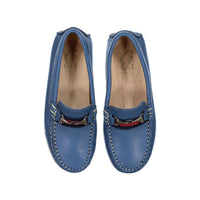 Papanatas Delft Blue Buckle Classic Loafers