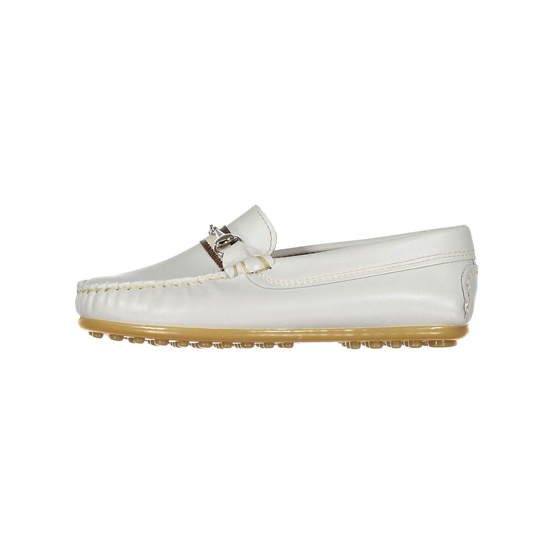 Papanatas Beige Buckle Classic Loafers