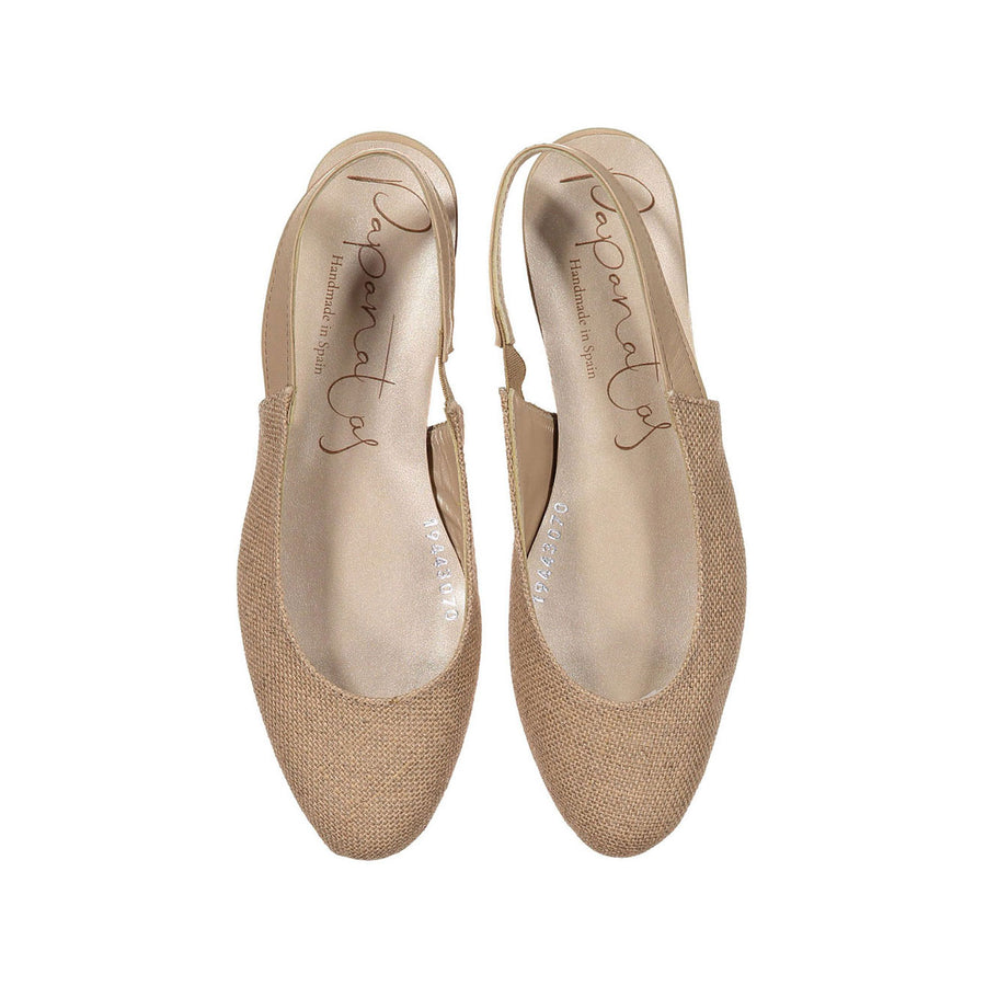 Papanatas Camel Linen Slingbacks