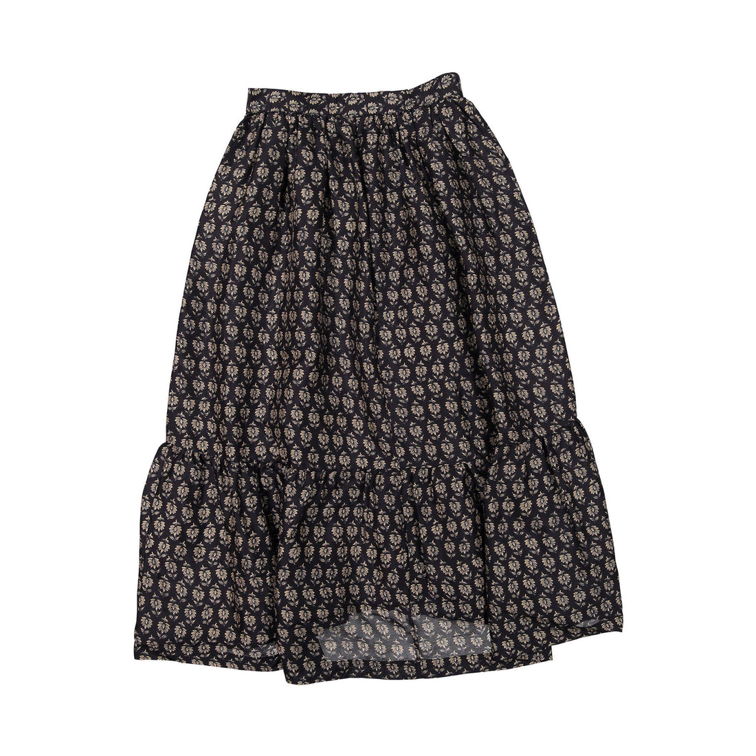 Soeur Black Print Heart Button Skirt