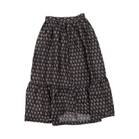 Soeur Black Print Heart Button Skirt