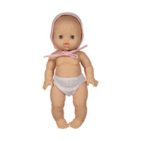 MiniKane Pink Double Gauze Cotton Bonnet