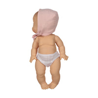 MiniKane Pink Double Gauze Cotton Bonnet