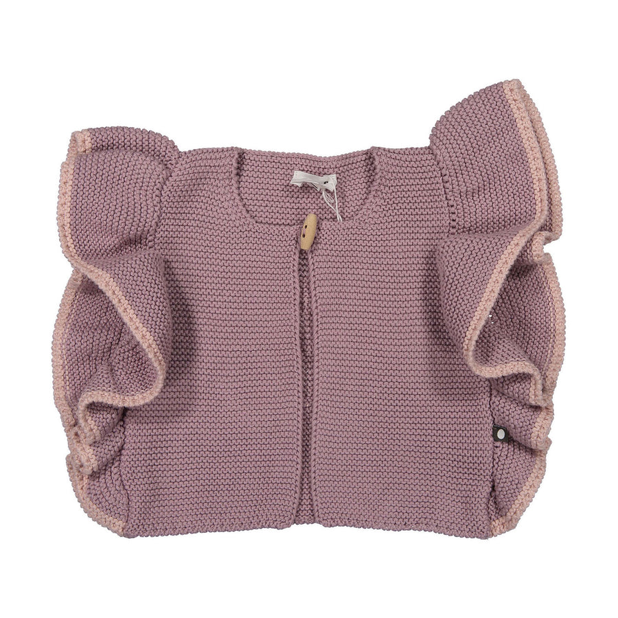 Oeuf Mauve/Coral Almond Ruffle Sleeve Vest