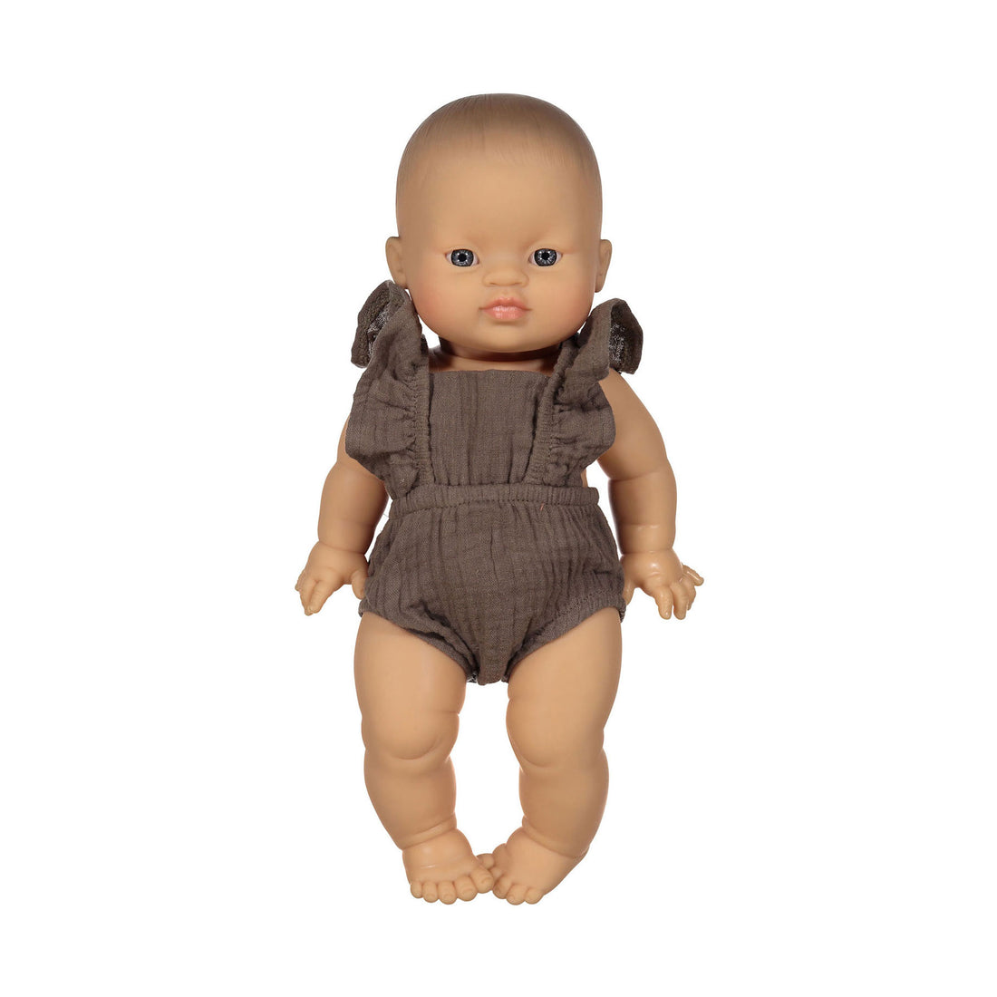MiniKane Taupe Double Gauze Lou Retro Romper