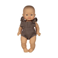 MiniKane Taupe Double Gauze Lou Retro Romper