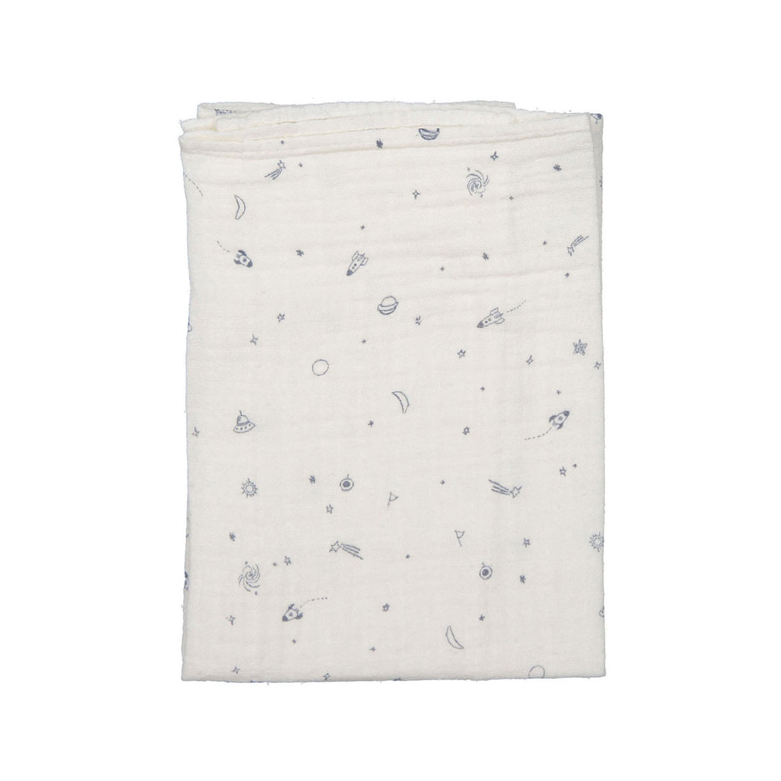 Bonpoint White Crepe Space Print Diaper Cloth