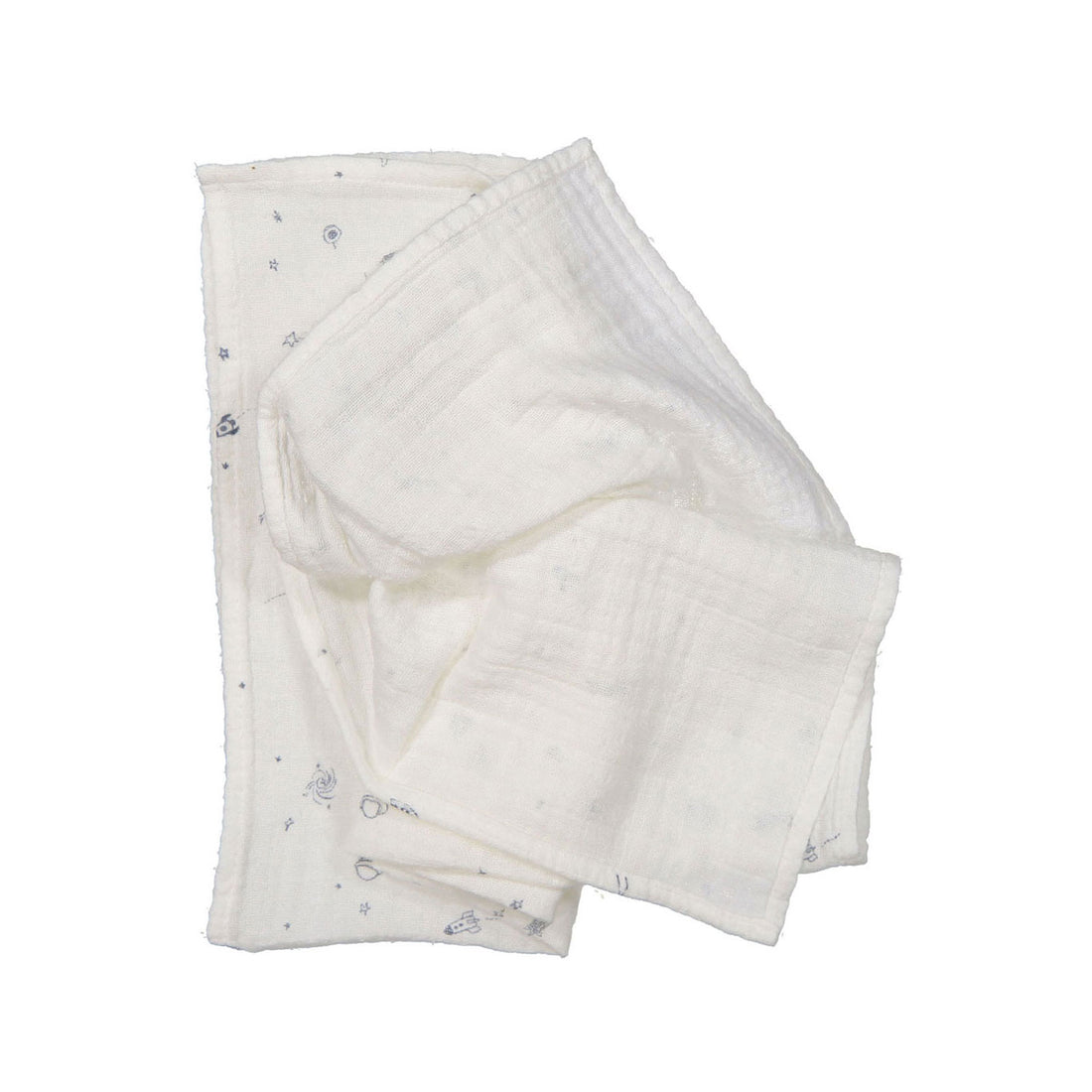Bonpoint White Crepe Space Print Diaper Cloth