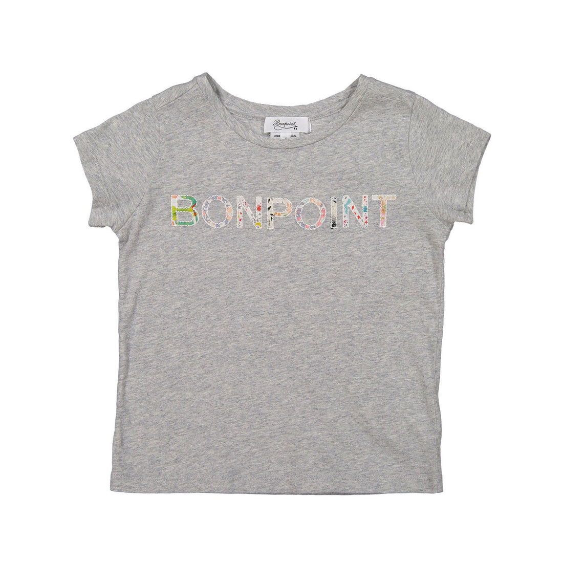 Bonpoint Grey Melange Logo Tee