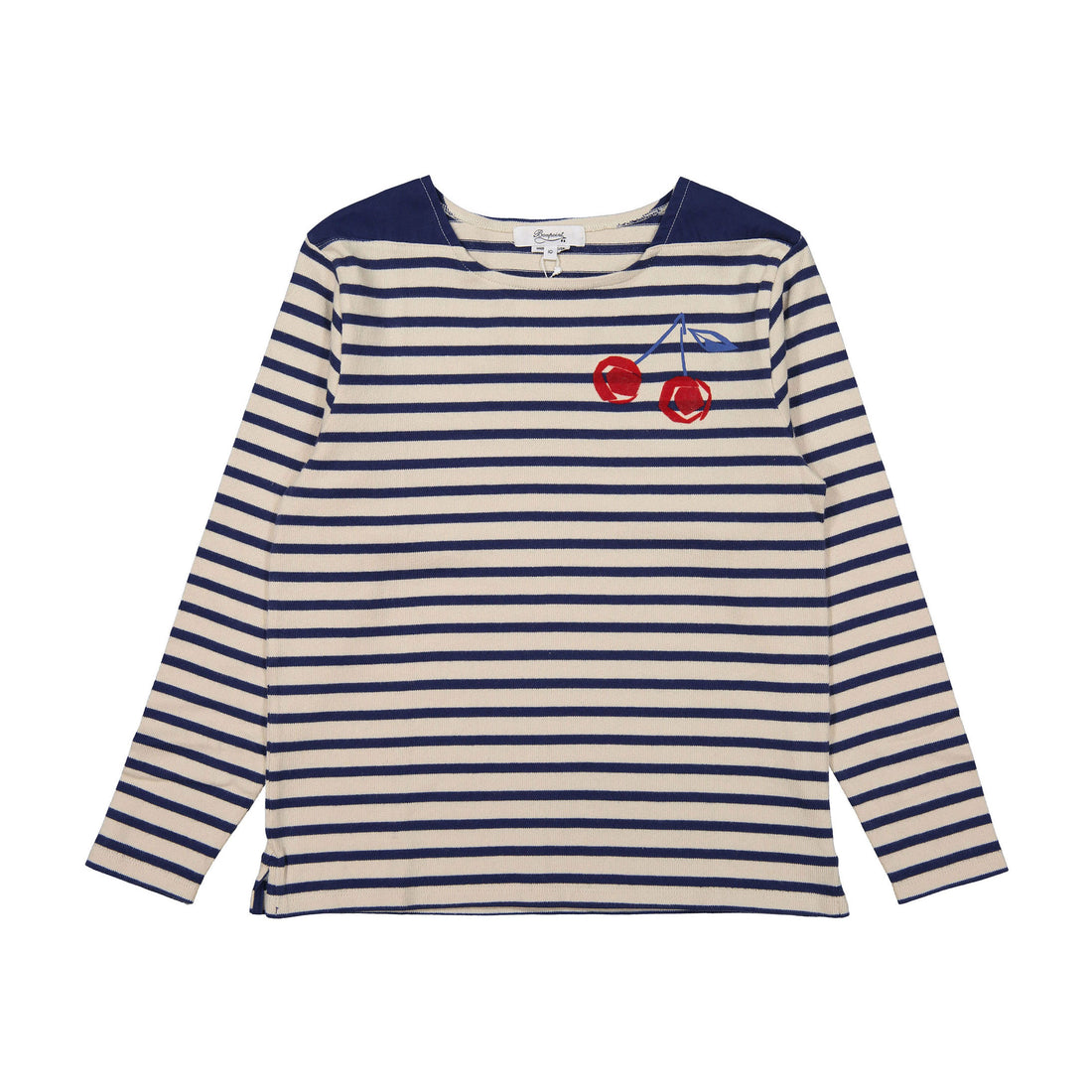Bonpoint Indigo Stripe Cherry Tee