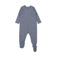 Bonpoint Grey-Blue Spaceship Print Footie