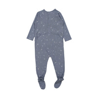 Bonpoint Grey-Blue Spaceship Print Footie