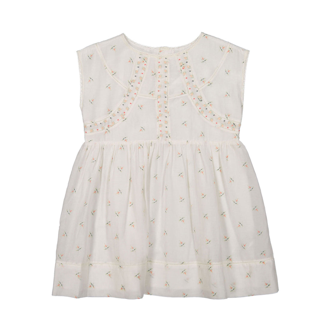 Bonpoint Cream Dainty Flower Embroidered Sofianna Dress