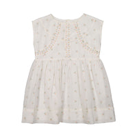 Bonpoint Cream Dainty Flower Embroidered Sofianna Dress