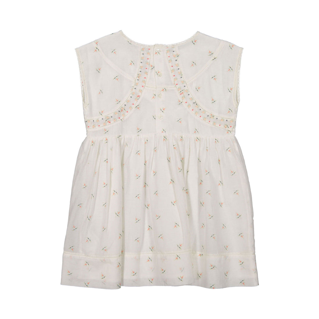 Bonpoint Cream Dainty Flower Embroidered Sofianna Dress