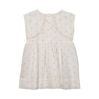 Bonpoint Cream Dainty Flower Embroidered Sofianna Dress