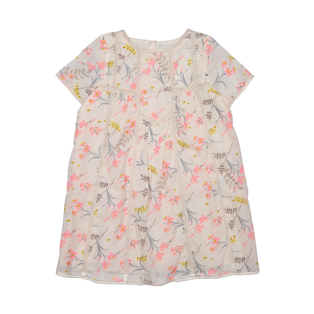 Bonpoint Natural Floral Nora Lace Seamed Dress
