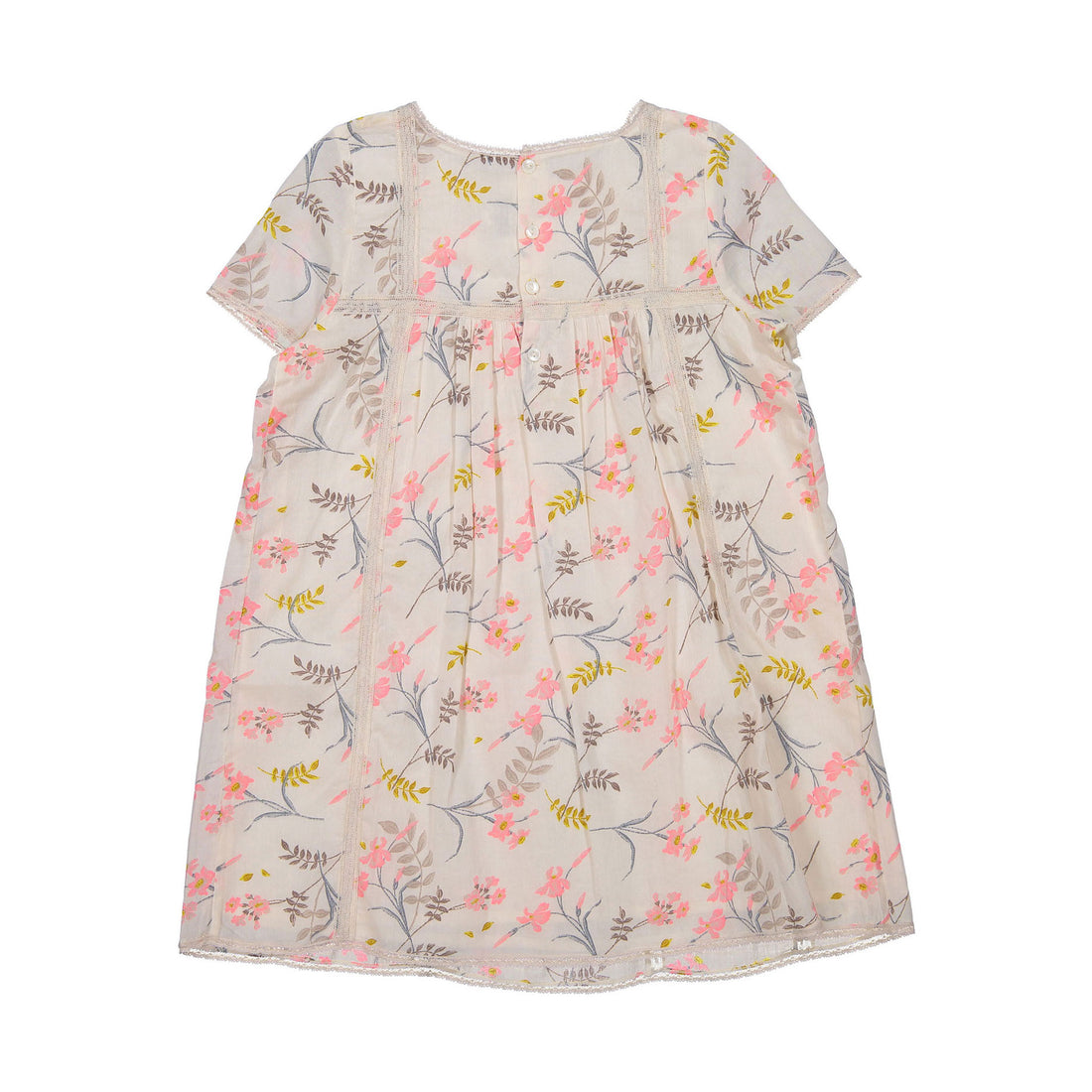 Bonpoint Natural Floral Nora Lace Seamed Dress