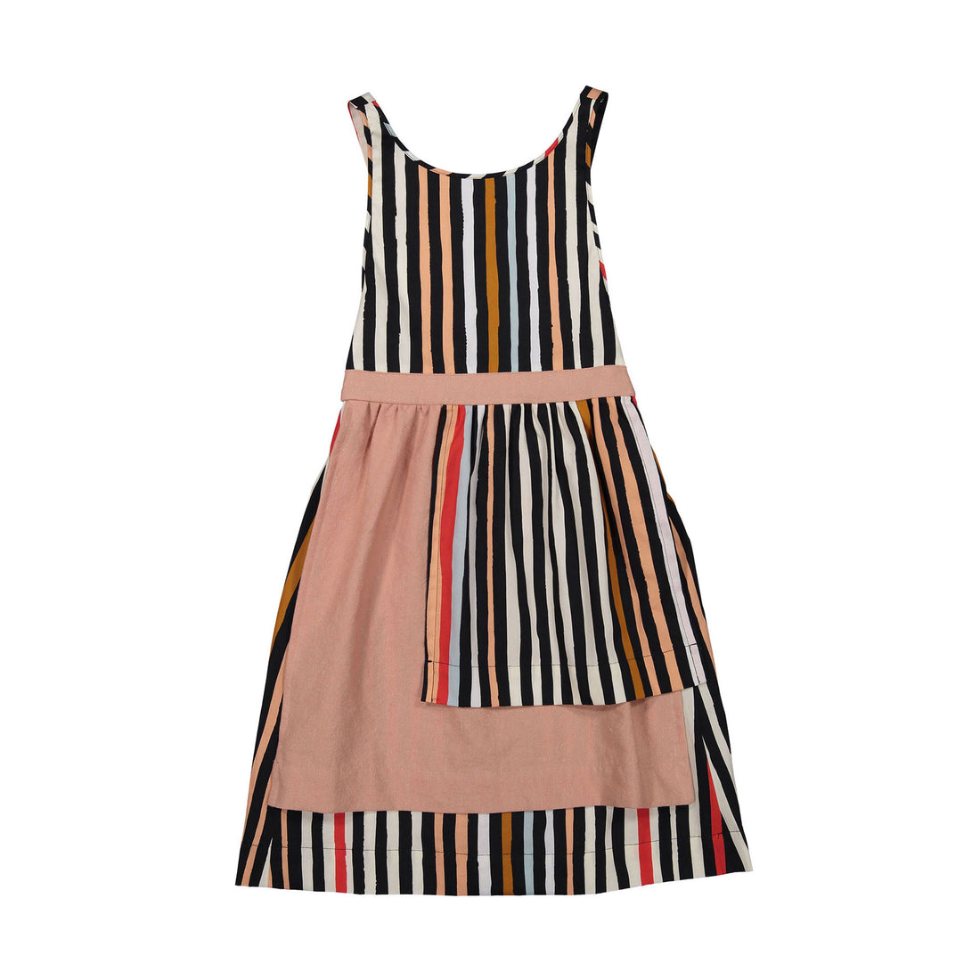 Hilda.Henri Striped Print Apron Dress