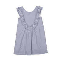 Sonia Rykiel Blue Seersucker Ruffle Esterina Dress
